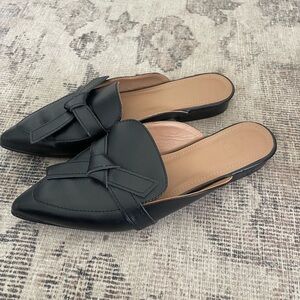 FLATTERED Black Leather Anina Slides size 38 made in Spain